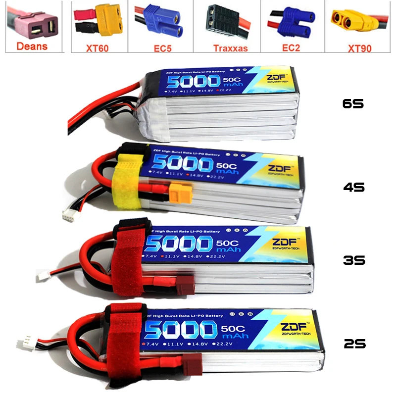 6S Lipo Battery 22.2V 5000Mah - Akumulator ZDF FPV 450 500 7.4V