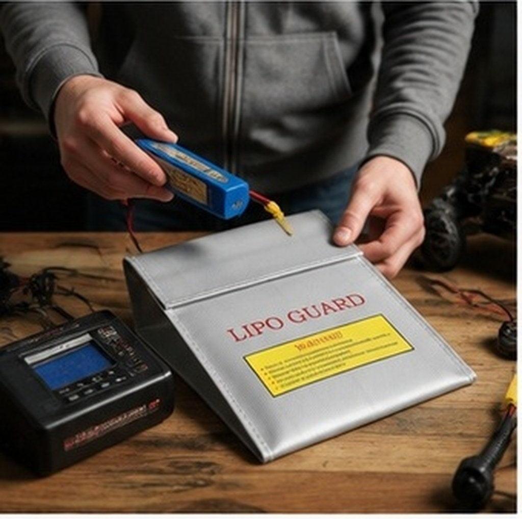 Lipo Battery Fireproof Safety Charge Box - 18x23cm Wodoodporna Torba Ochronna na Baterie